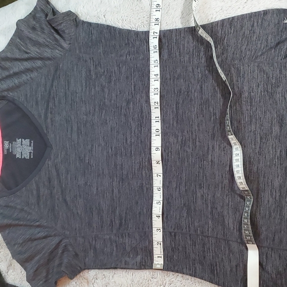 DANSKIN NOW Womens Greystone Heather V-Neck SSleeve Semi-Fitted T-Shirt-EC-Sz L - Picture 14 of 16